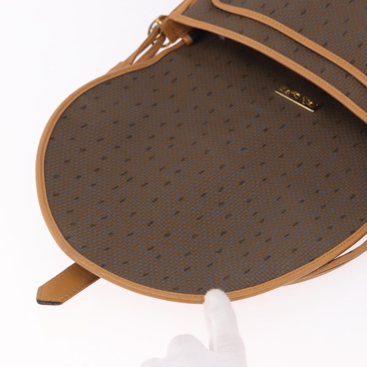 SAINT LAURENT Shoulder Bag PVC Canvas Beige Gold Auth bs36115