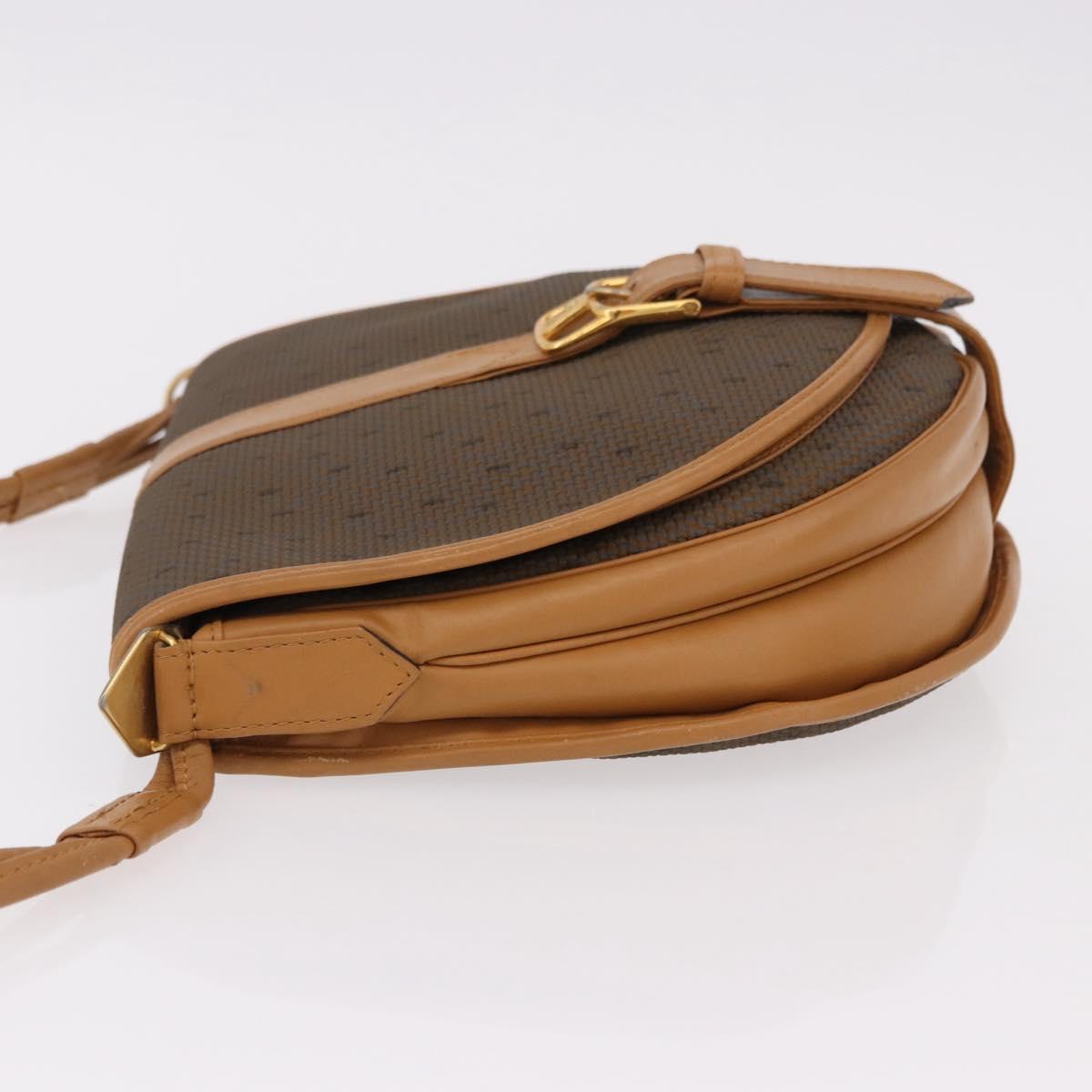 SAINT LAURENT Shoulder Bag PVC Canvas Beige Gold Auth bs36115