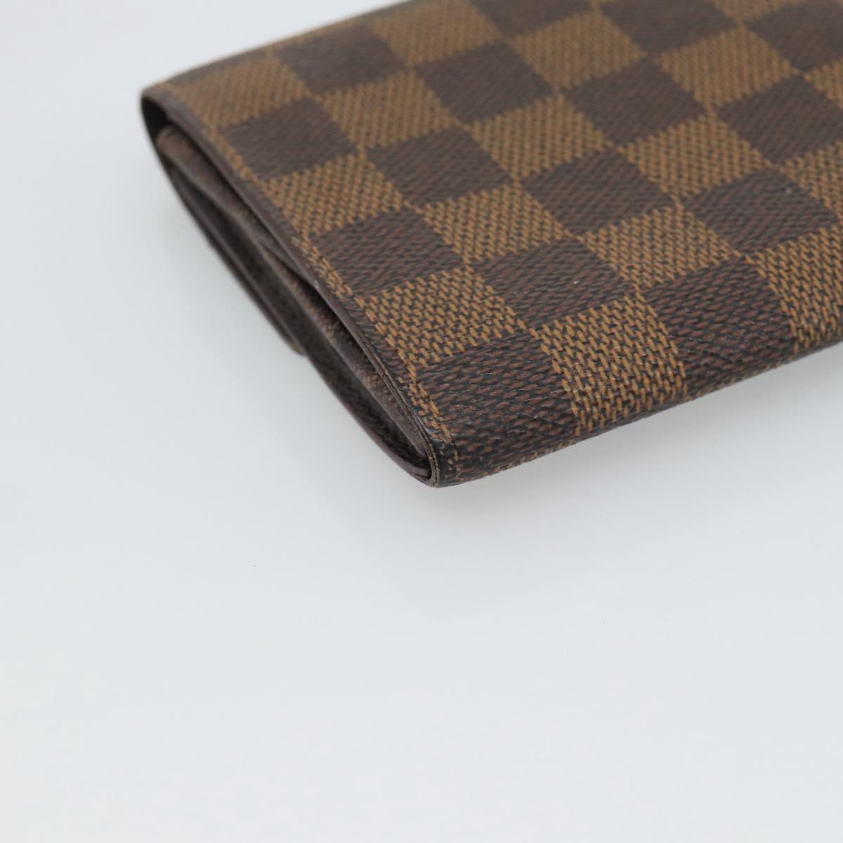 LOUIS VUITTON Damier Ebene Portefeuille Sarah Long Wallet N60491 LV Auth bs36121
