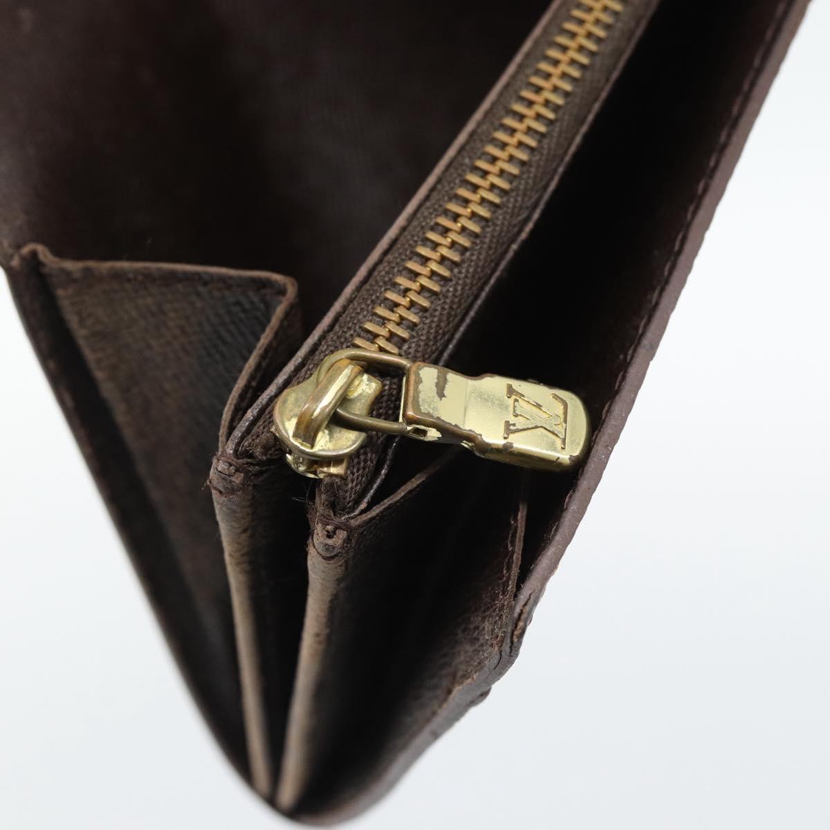 LOUIS VUITTON Damier Ebene Portefeuille Sarah Long Wallet N60491 LV Auth bs36121