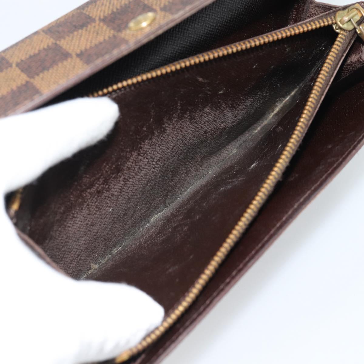 LOUIS VUITTON Damier Ebene Portefeuille Sarah Long Wallet N60491 LV Auth bs36121
