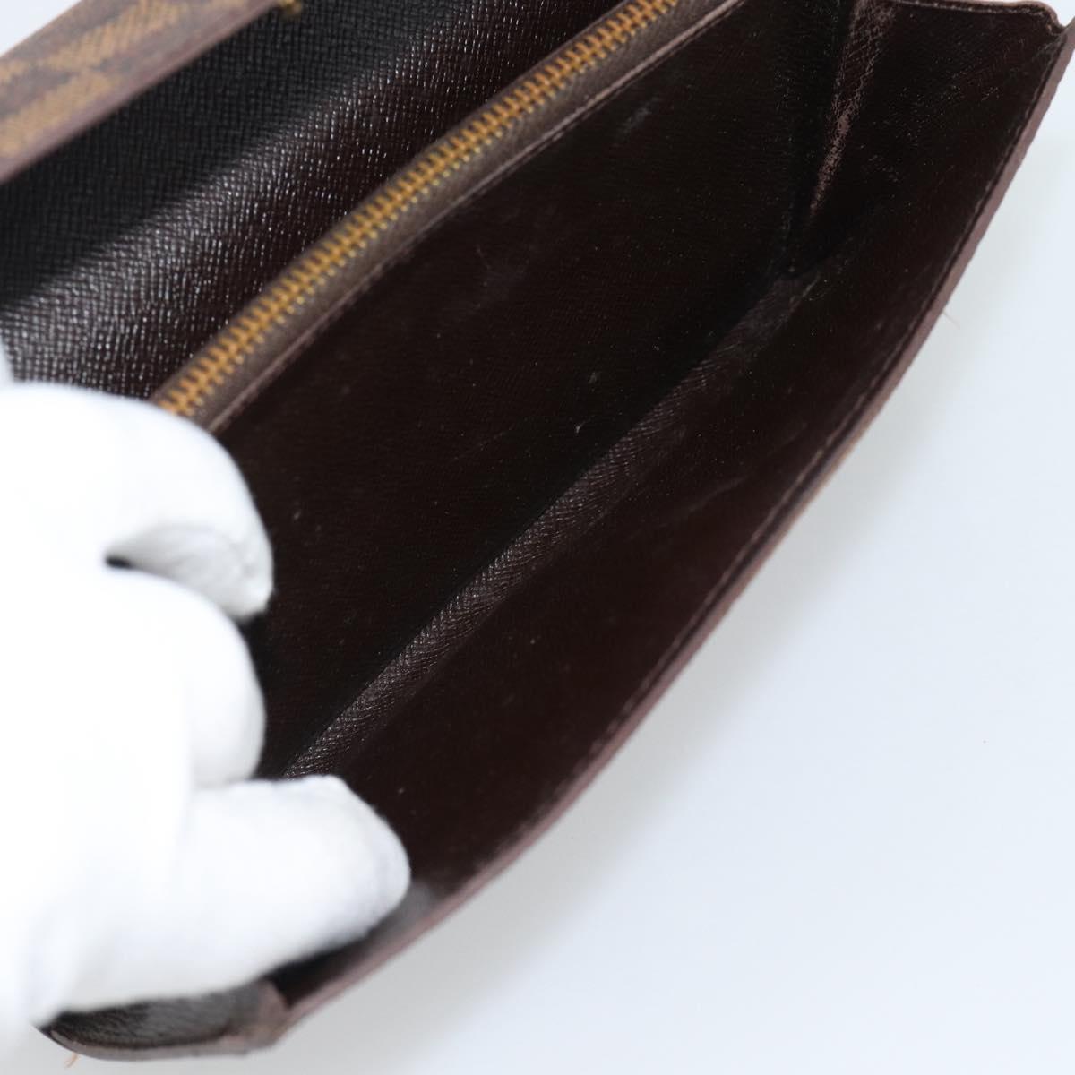 LOUIS VUITTON Damier Ebene Portefeuille Sarah Long Wallet N60491 LV Auth bs36121
