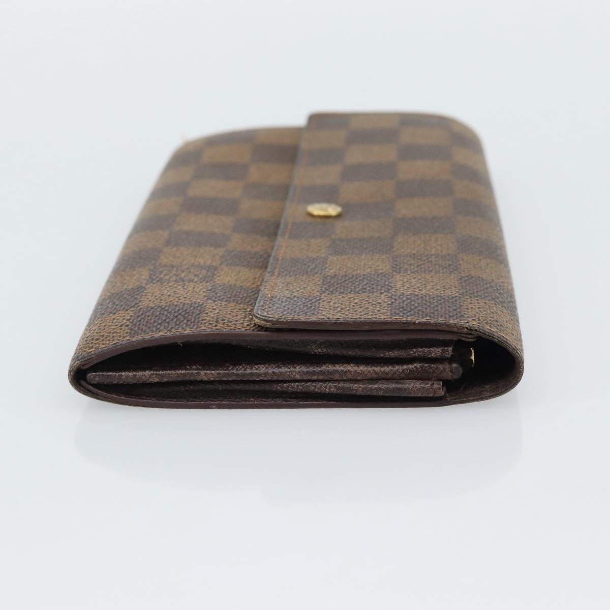 LOUIS VUITTON Damier Ebene Portefeuille Sarah Long Wallet N60491 LV Auth bs36121