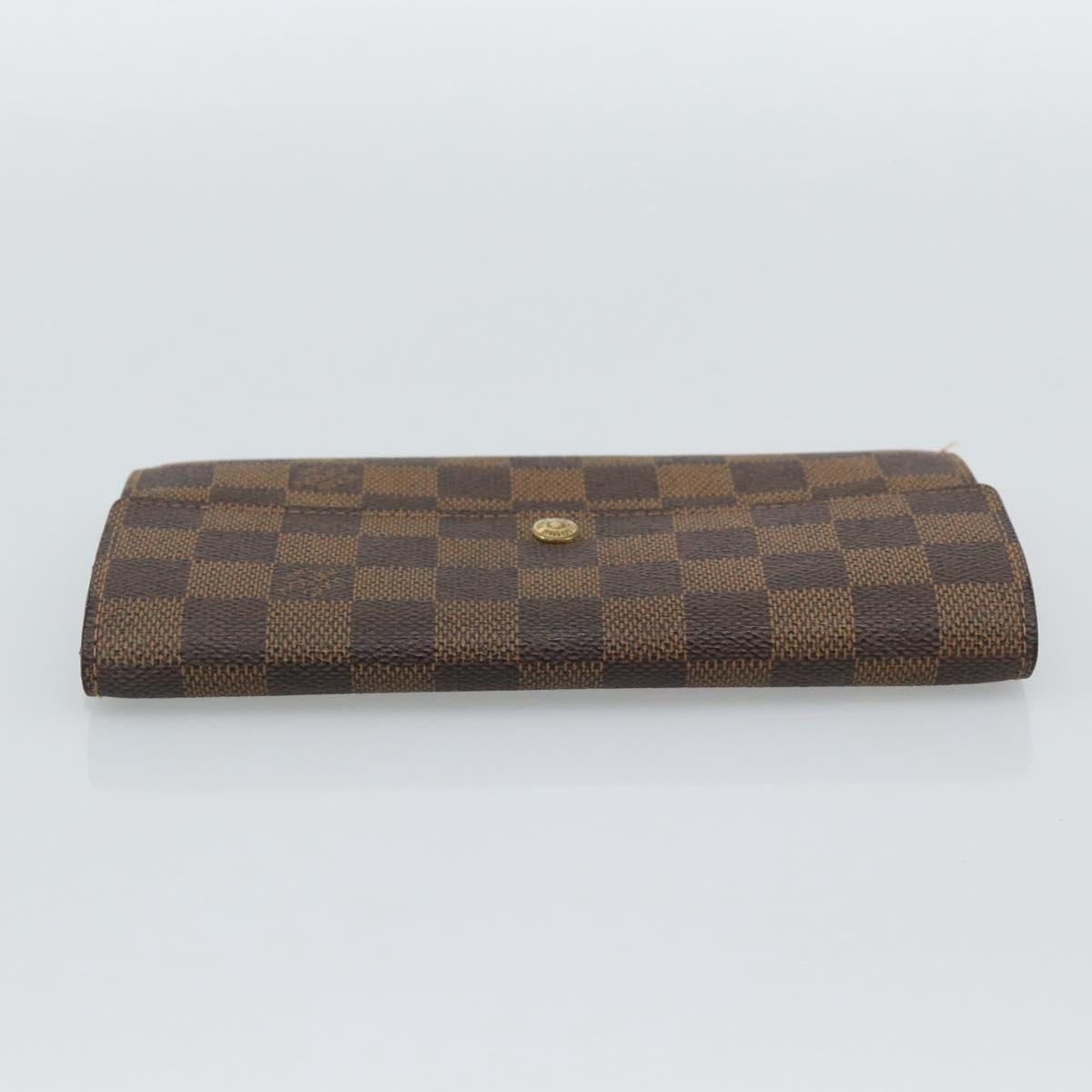 LOUIS VUITTON Damier Ebene Portefeuille Sarah Long Wallet N60491 LV Auth bs36121
