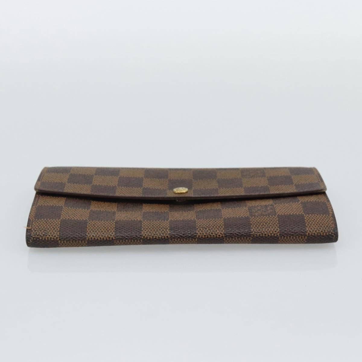 LOUIS VUITTON Damier Ebene Portefeuille Sarah Long Wallet N60491 LV Auth bs36121