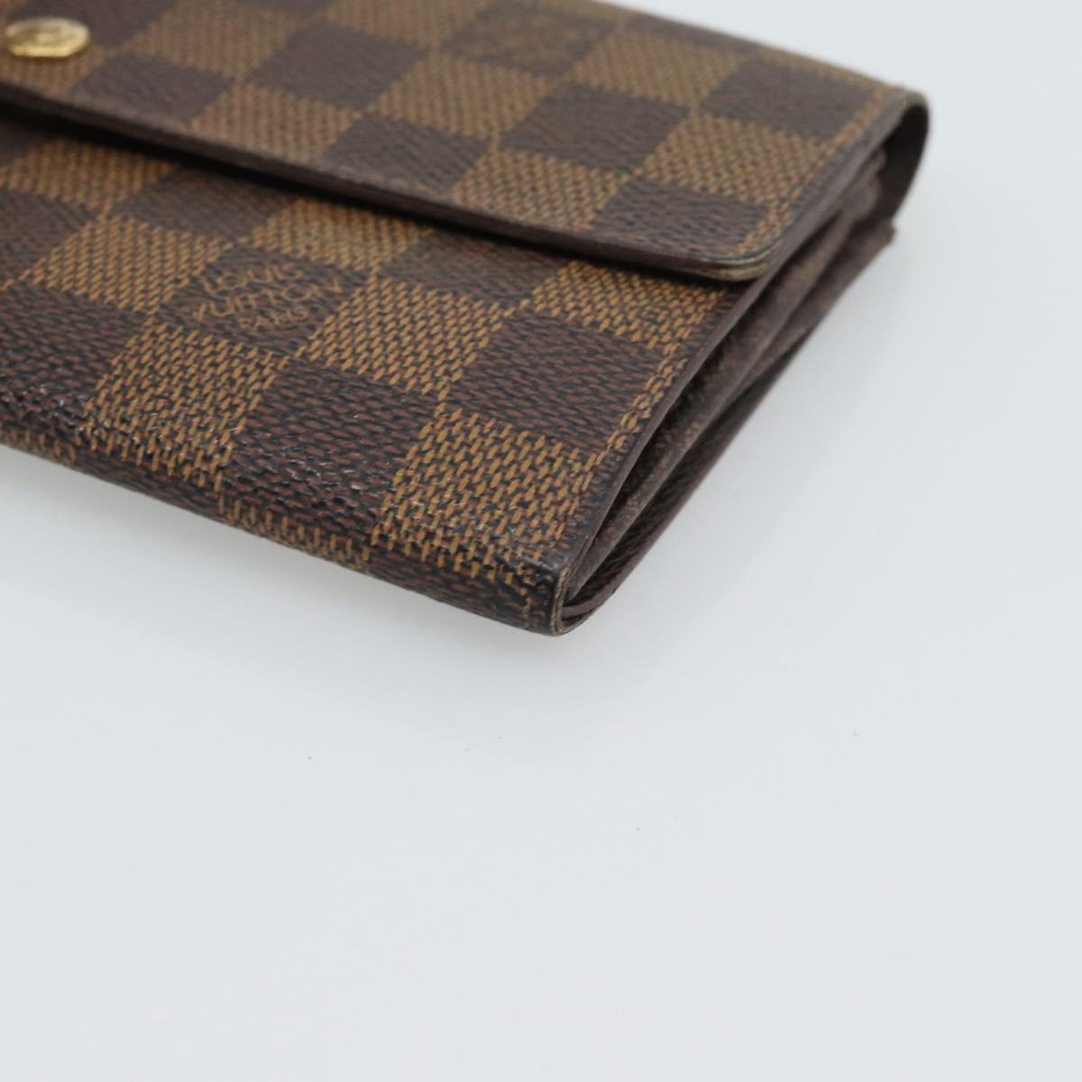 LOUIS VUITTON Damier Ebene Portefeuille Sarah Long Wallet N60491 LV Auth bs36121