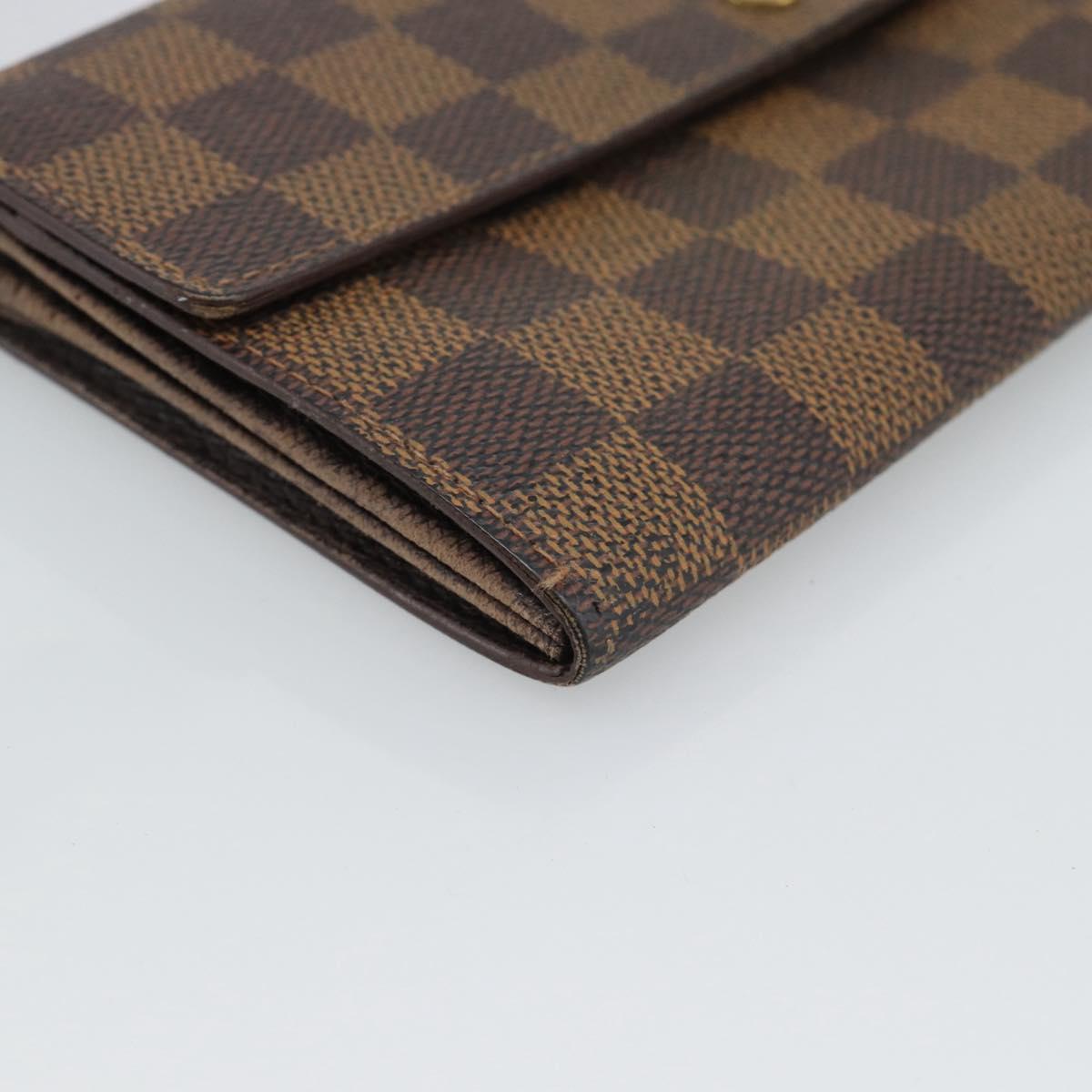 LOUIS VUITTON Damier Ebene Portefeuille Sarah Long Wallet N60491 LV Auth bs36121