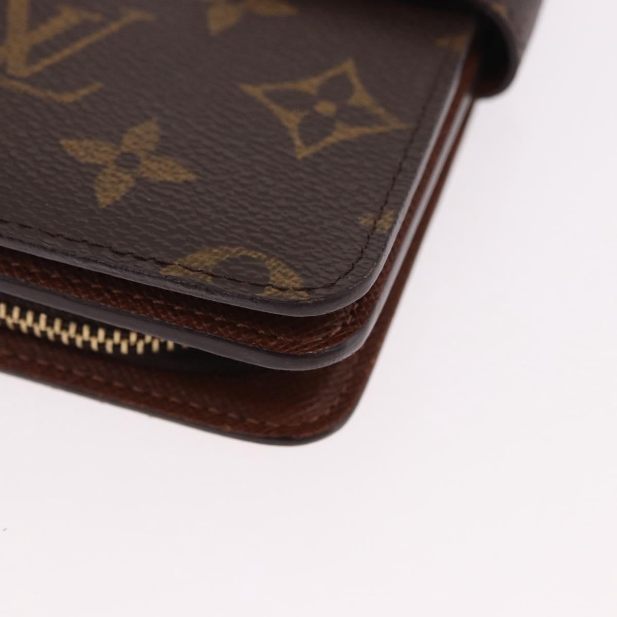 LOUIS VUITTON Monogram Porto Papie Zip Wallet M61207 LV Auth bs36123V