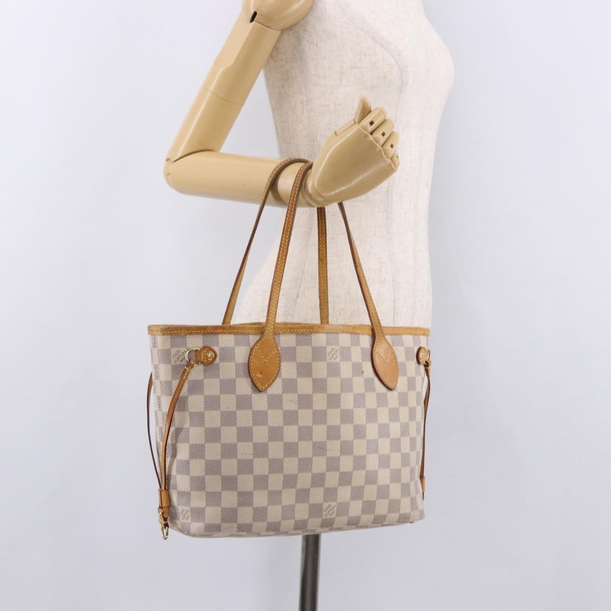 LOUIS VUITTON Damier Azur Neverfull PM Tote Bag N41362 LV Auth bs36131