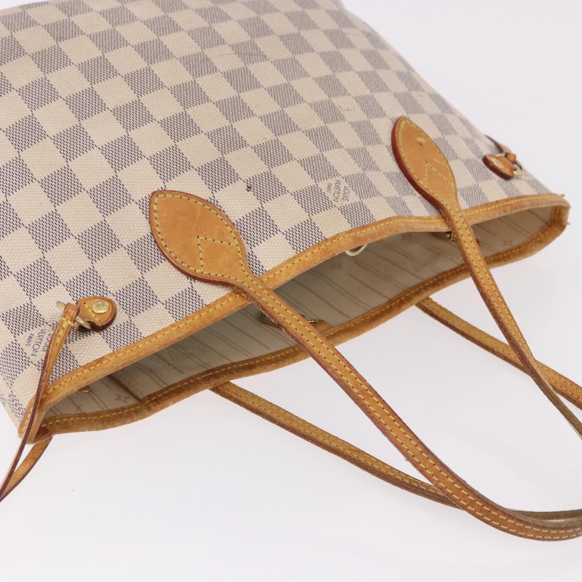 LOUIS VUITTON Damier Azur Neverfull PM Tote Bag N41362 LV Auth bs36131