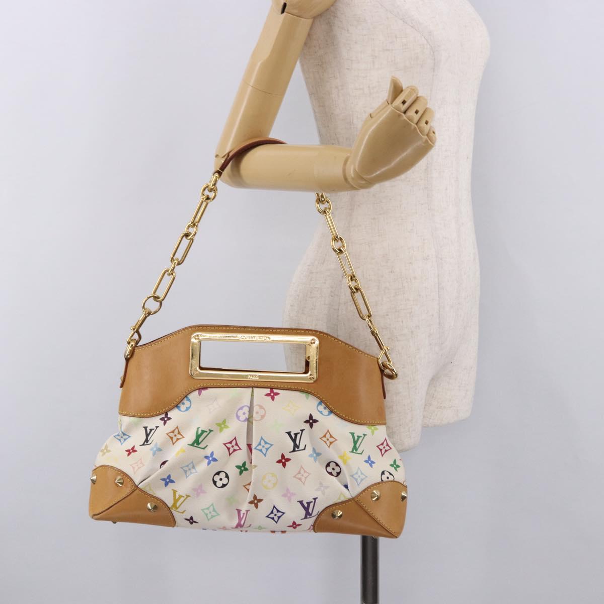 LOUIS VUITTON Monogram Multicolor Judy MM Bag 2way White M40255 LV Auth bs36132A