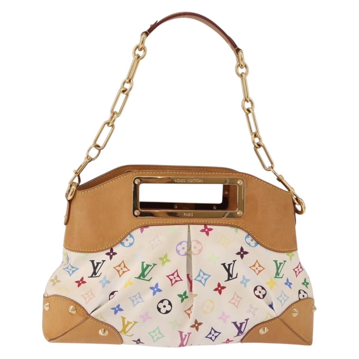 LOUIS VUITTON Monogram Multicolor Judy MM Bag 2way White M40255 LV Auth bs36132A