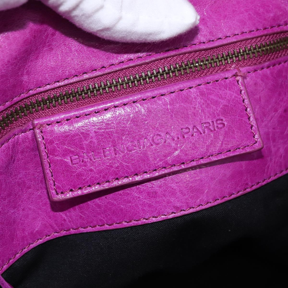 BALENCIAGA The Drum Hand Bag Leather Purple 232732 Auth bs36143V