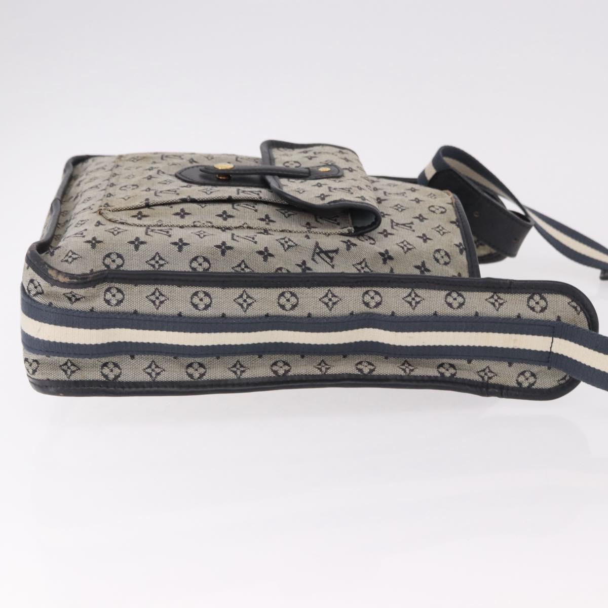 LOUIS VUITTON Monogram Mini Besace Mary Kate Bag Navy M92320 LV Auth bs36145
