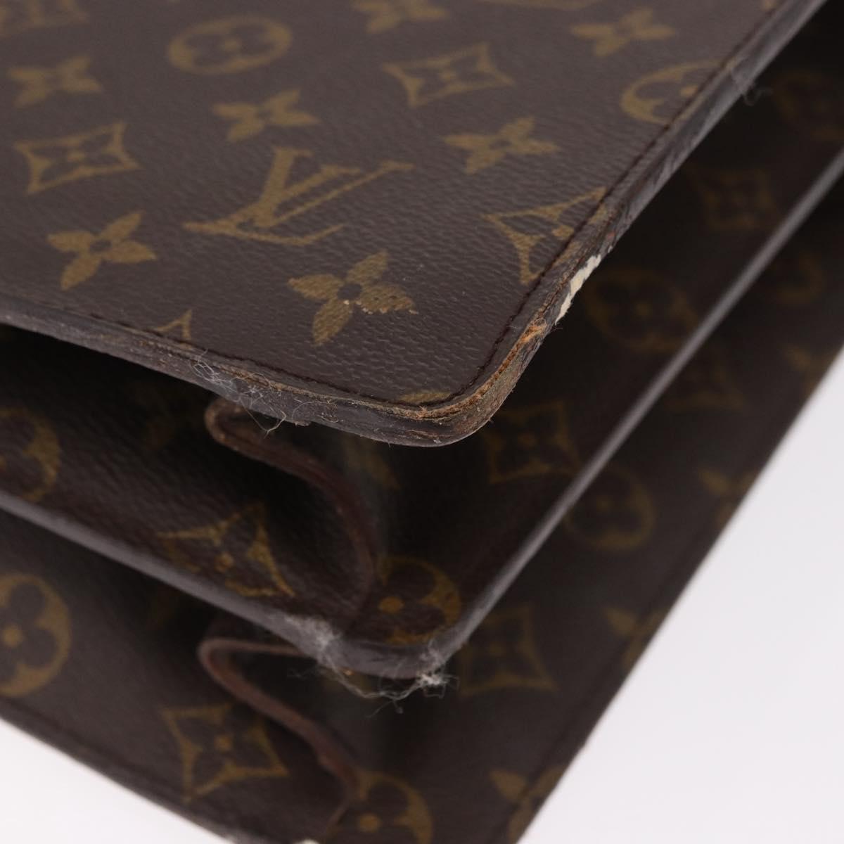LOUIS VUITTON Monogram Serviette Fermoir Business Bag M53305 LV Auth bs36154