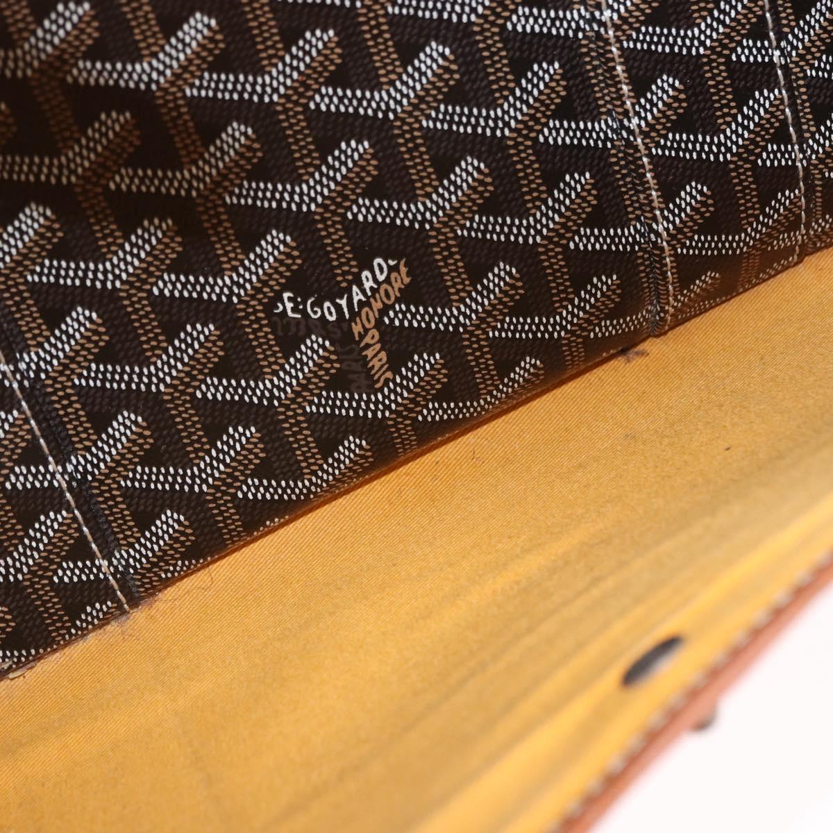 GOYARD Herringbone Boston Bag PVC Black Silver Auth bs36155