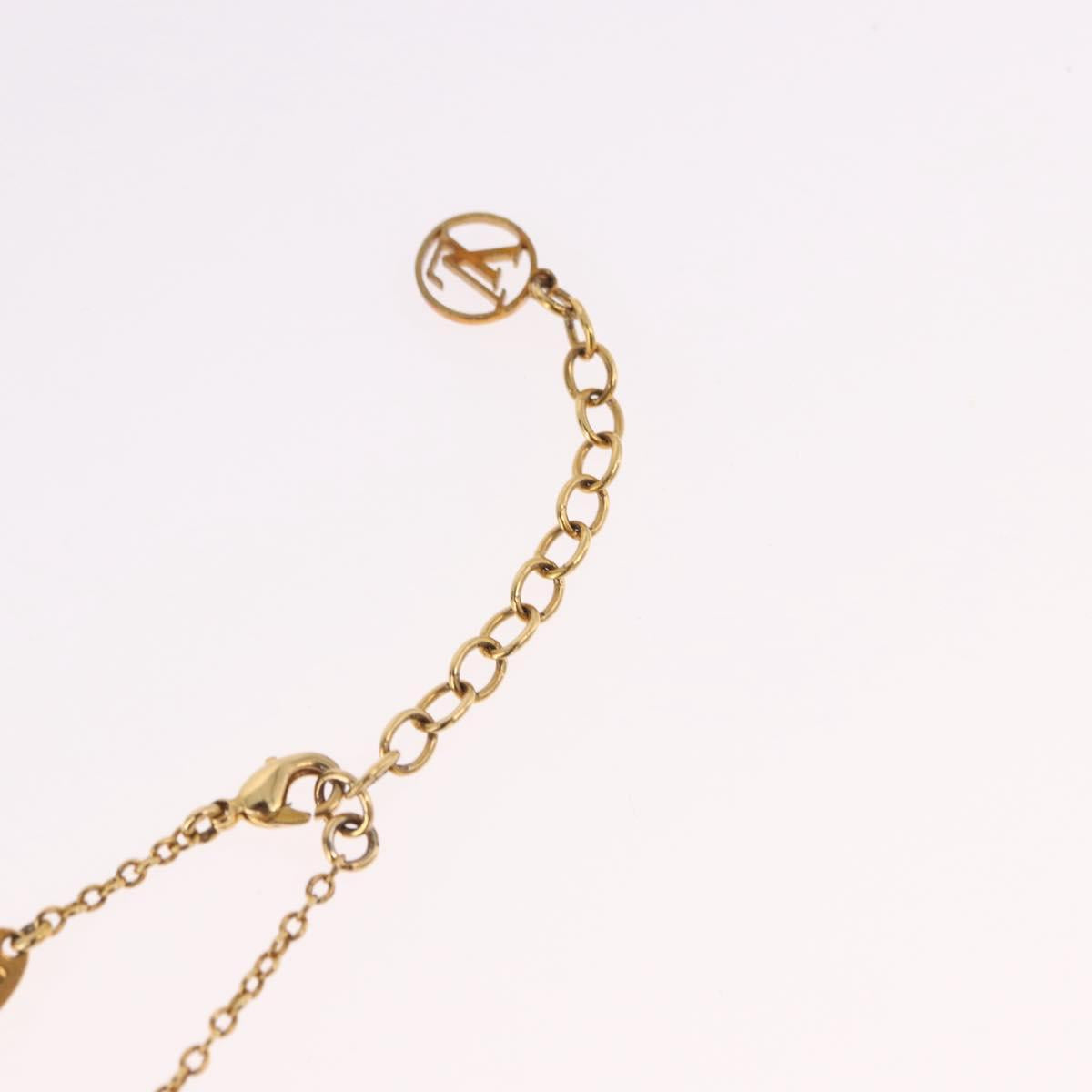 LOUIS VUITTON Essential V Necklace Gold M61083 LV Auth bs36156