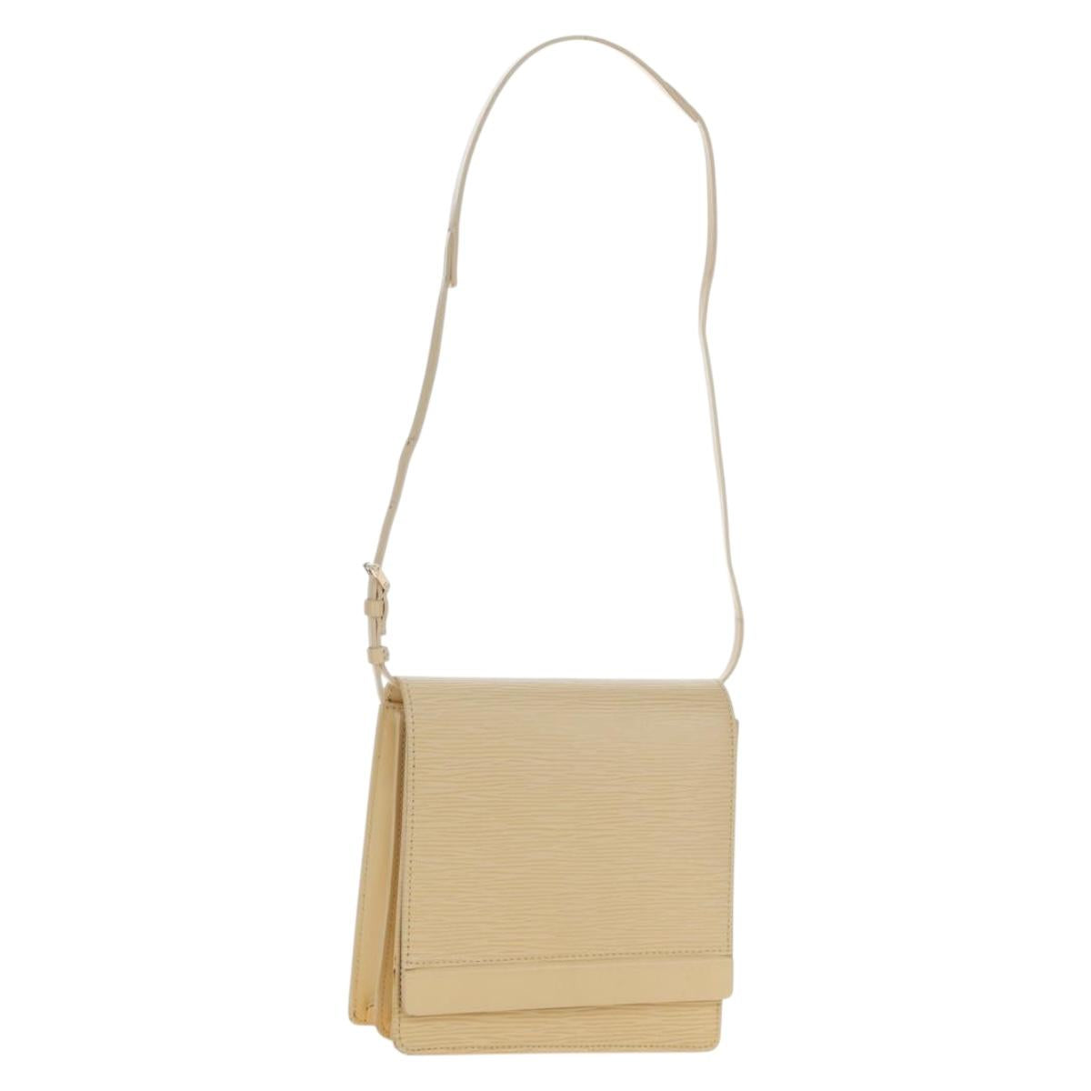LOUIS VUITTON Epi Biarritz Vanille Square Bag Vanilla M5293A Auth bs36158A