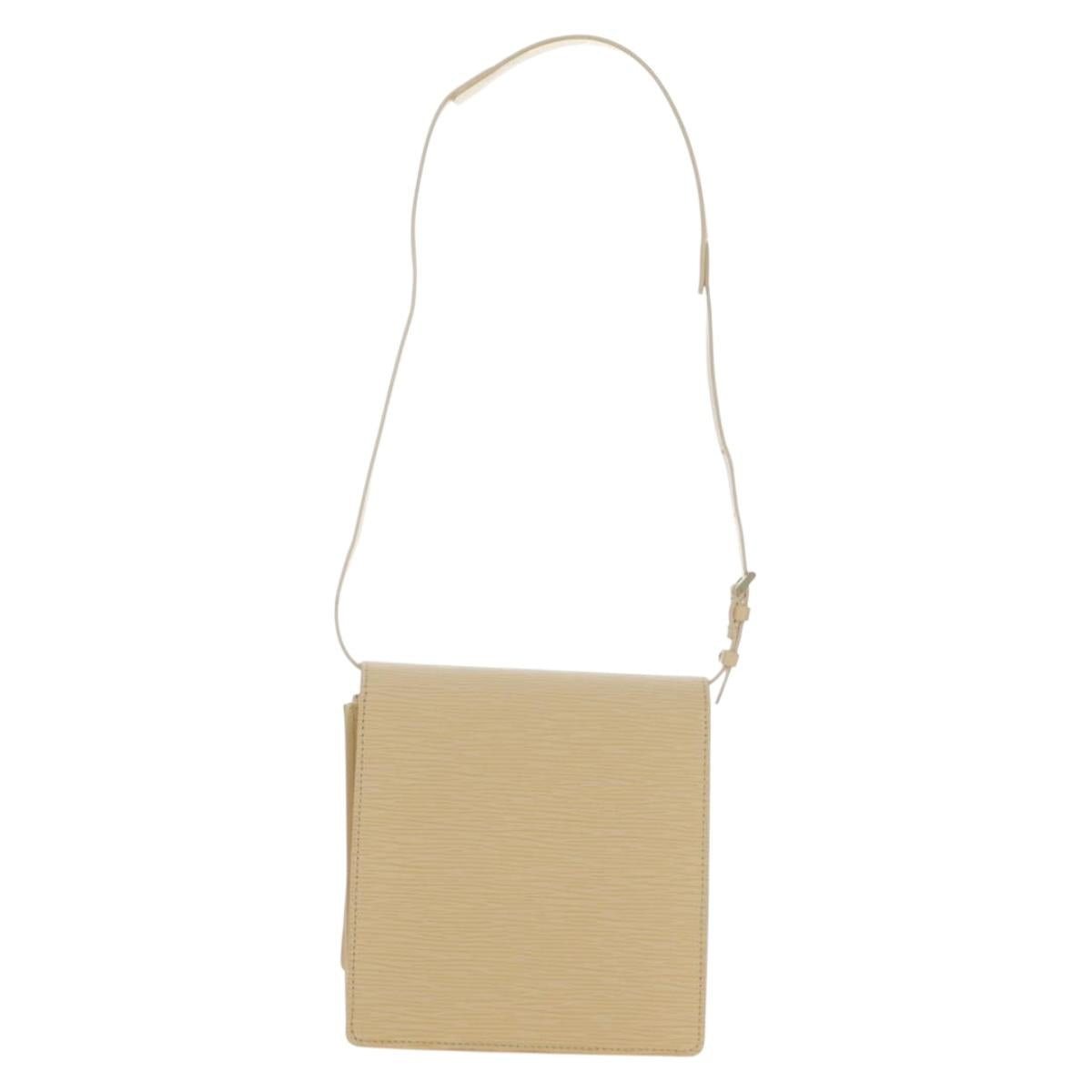 LOUIS VUITTON Epi Biarritz Vanille Square Bag Vanilla M5293A Auth bs36158A