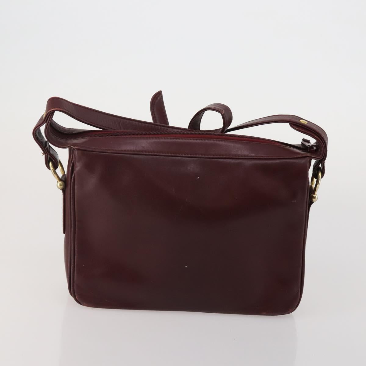 GIVENCHY Shoulder Bag Leather 3 Set Beige Black Red Auth bs36160