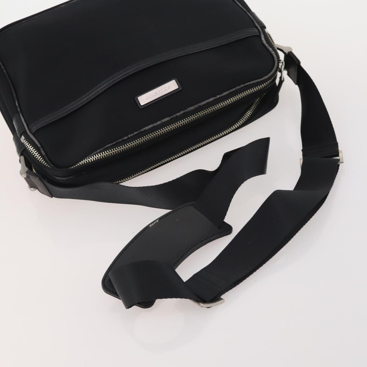 Burberrys Nova Check Hand Bag Canvas nylon 2 Set Black Beige Auth bs36161