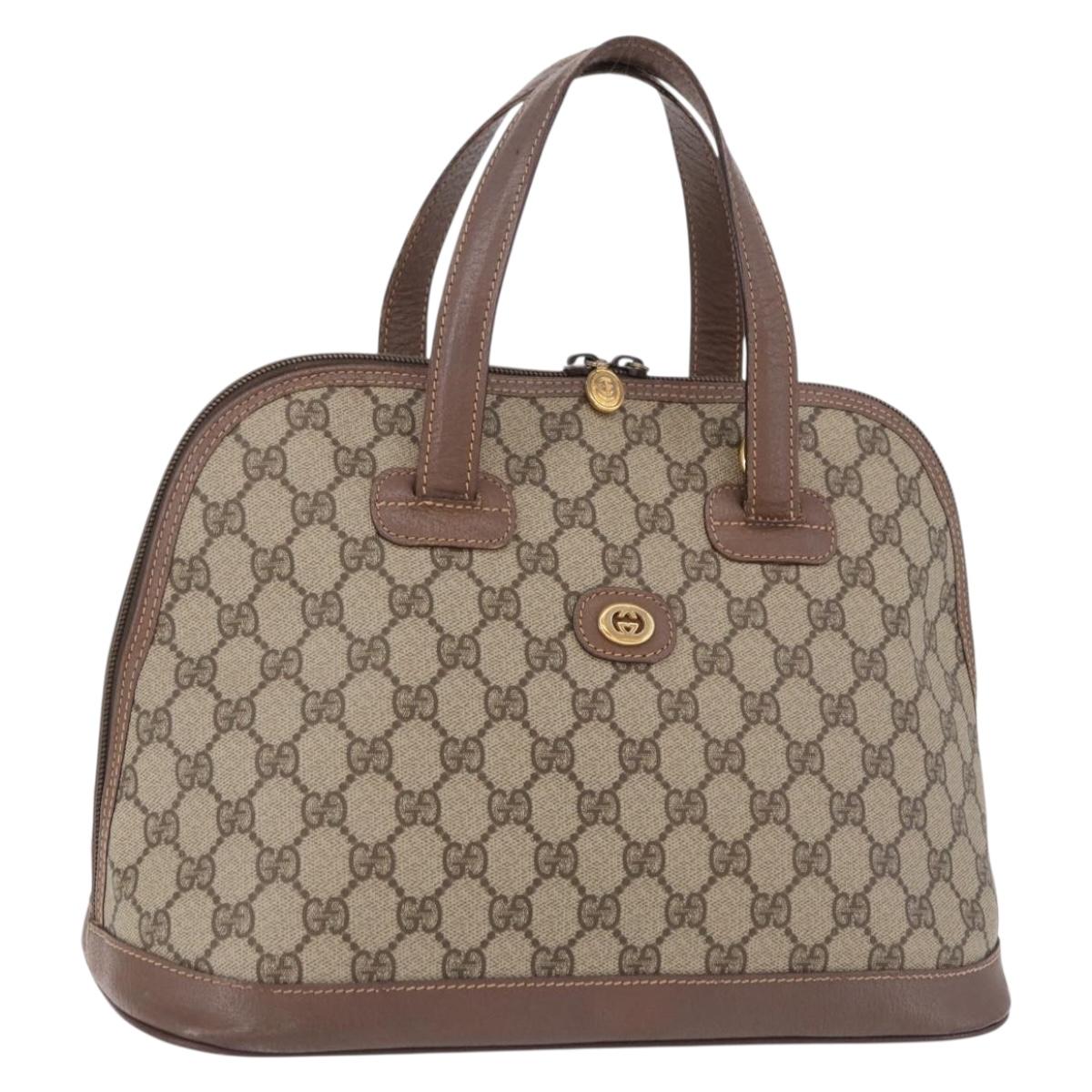 GUCCI GG Supreme Hand Bag PVC Beige Gold 000 46 6004 Auth bs36163