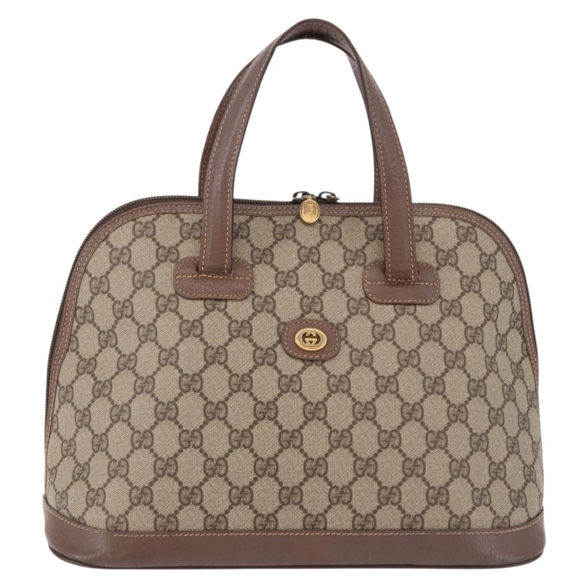 GUCCI GG Supreme Hand Bag PVC Beige Gold 000 46 6004 Auth bs36163