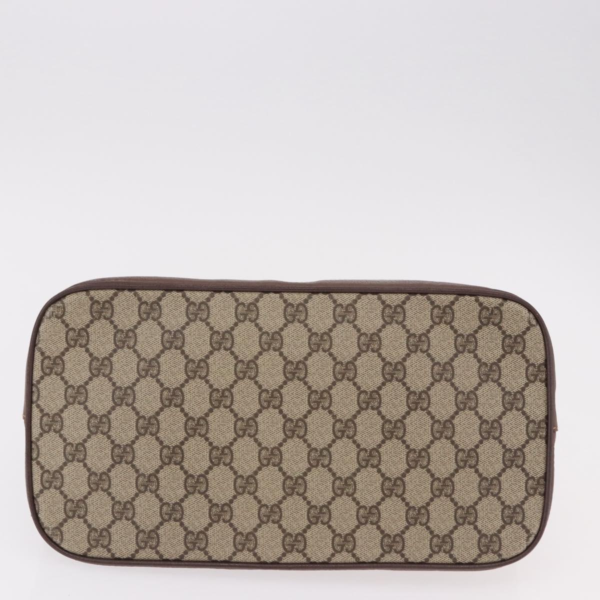 GUCCI GG Supreme Hand Bag PVC Beige Gold 000 46 6004 Auth bs36163