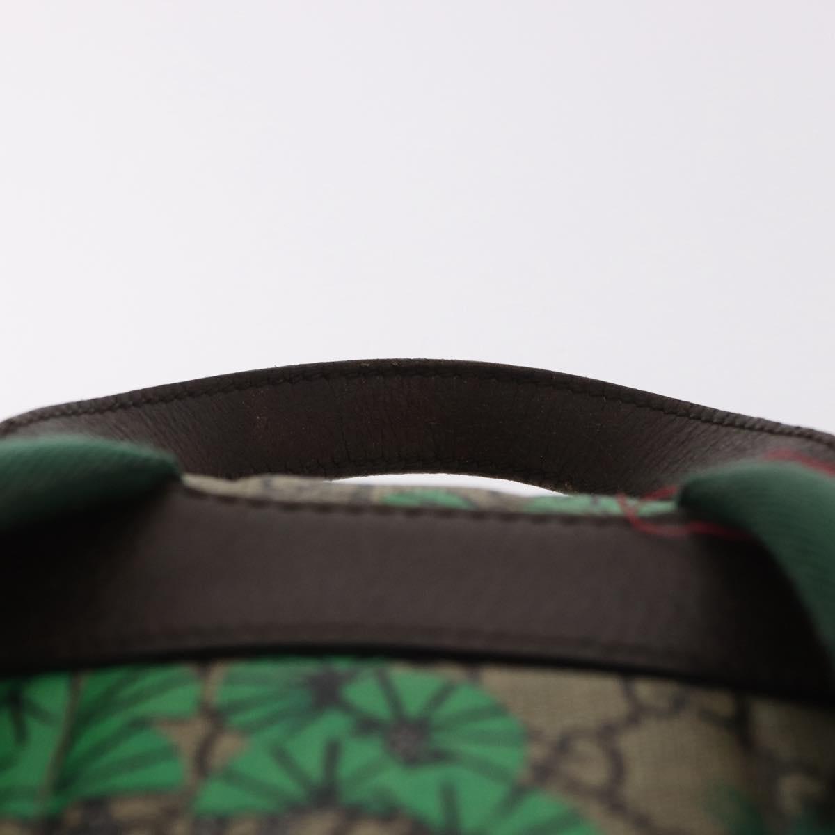 GUCCI GG Supreme Web Sherry Line Backpack PVC Bengal Beige 428027 Auth bs36164