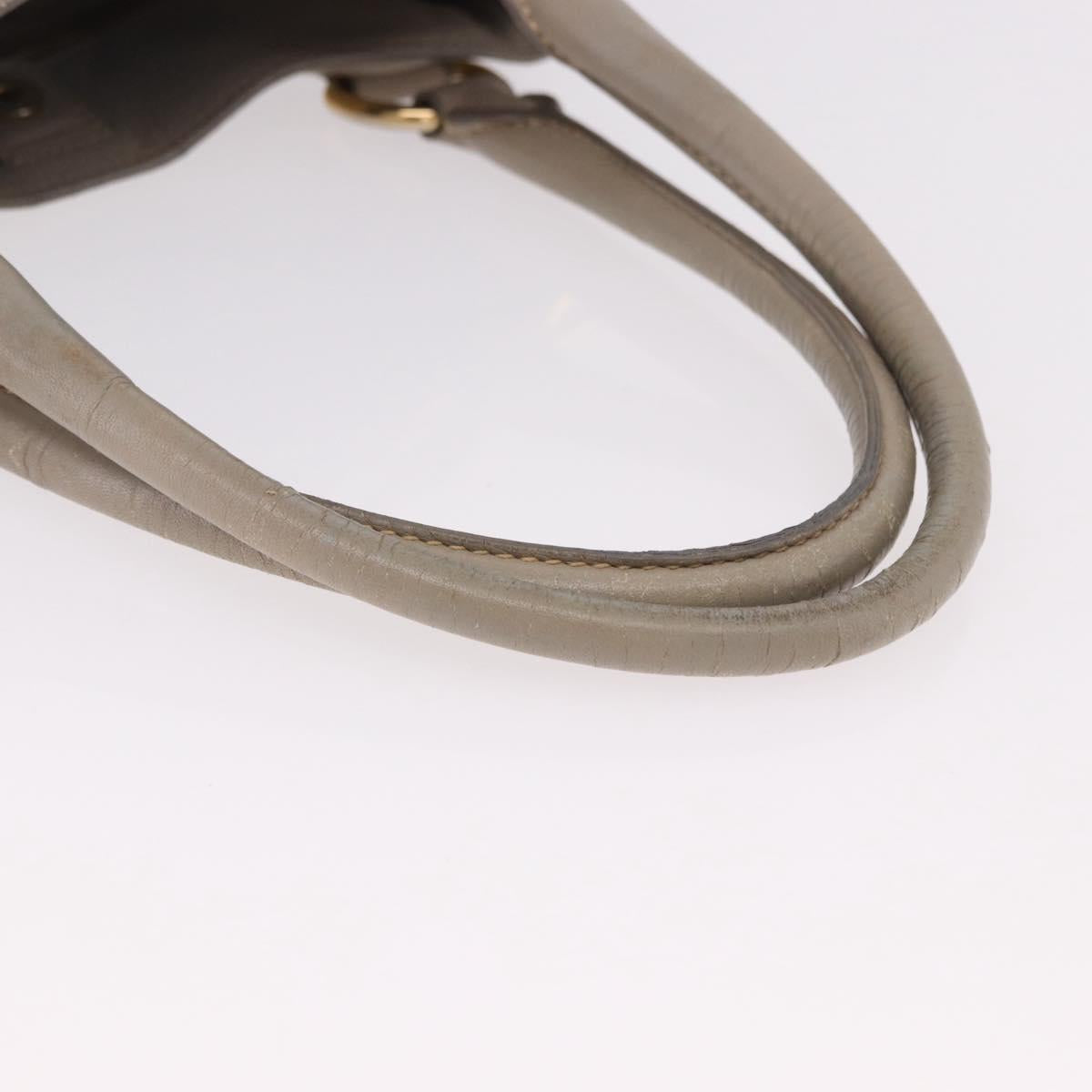 PRADA Hand Bag Leather 2way Gray Gold Auth bs36168