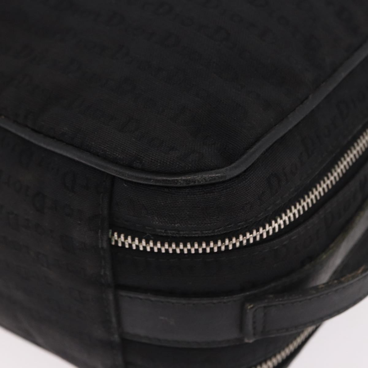Christian Dior Clutch Bag Canvas Black Silver Auth bs36170