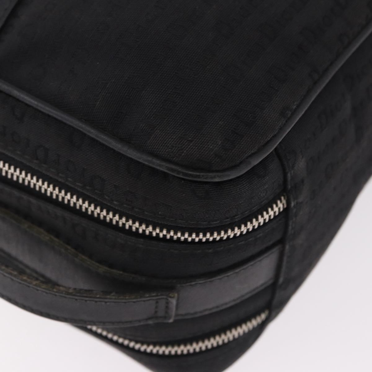 Christian Dior Clutch Bag Canvas Black Silver Auth bs36170