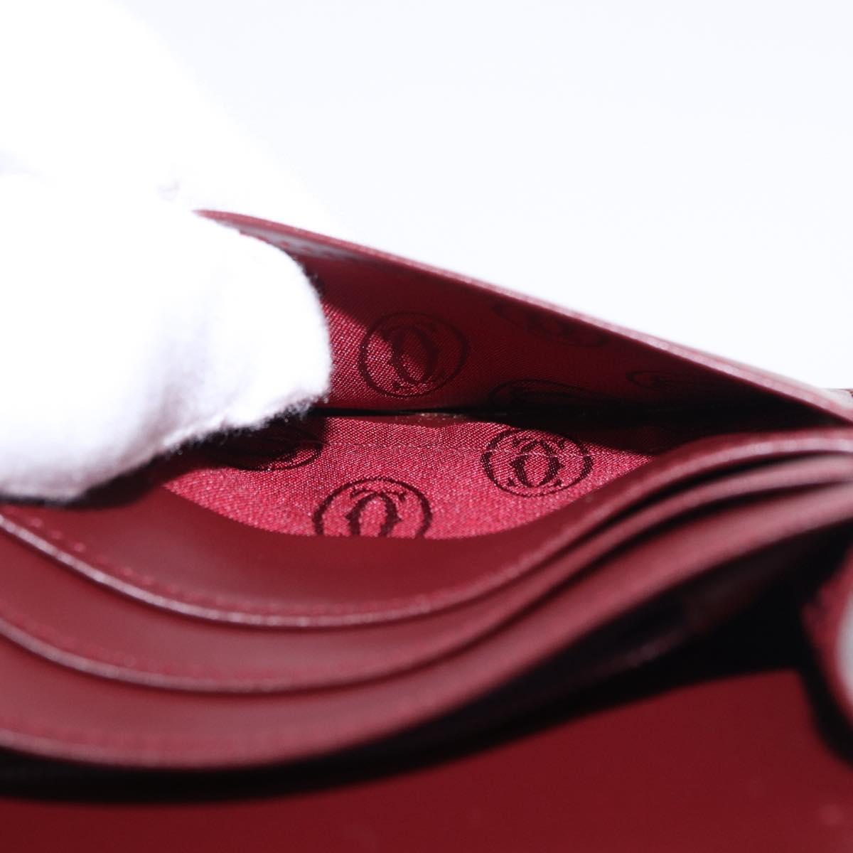 CARTIER Must Line Long Wallet Leather Bordeaux Gold Auth bs36176V