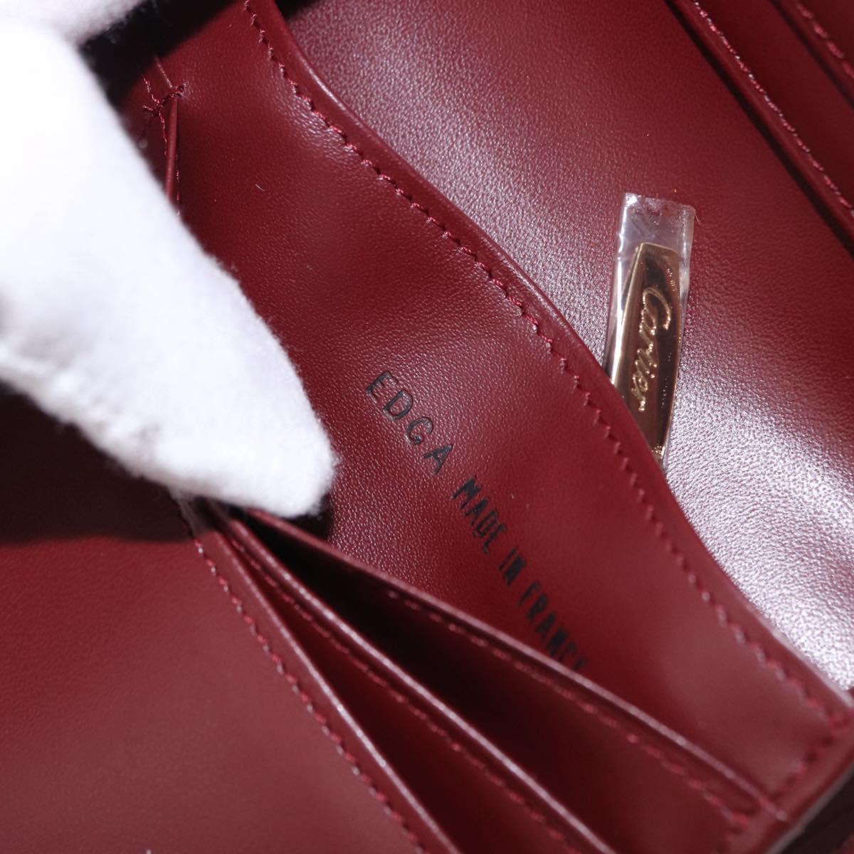CARTIER Must Line Long Wallet Leather Bordeaux Gold Auth bs36176V