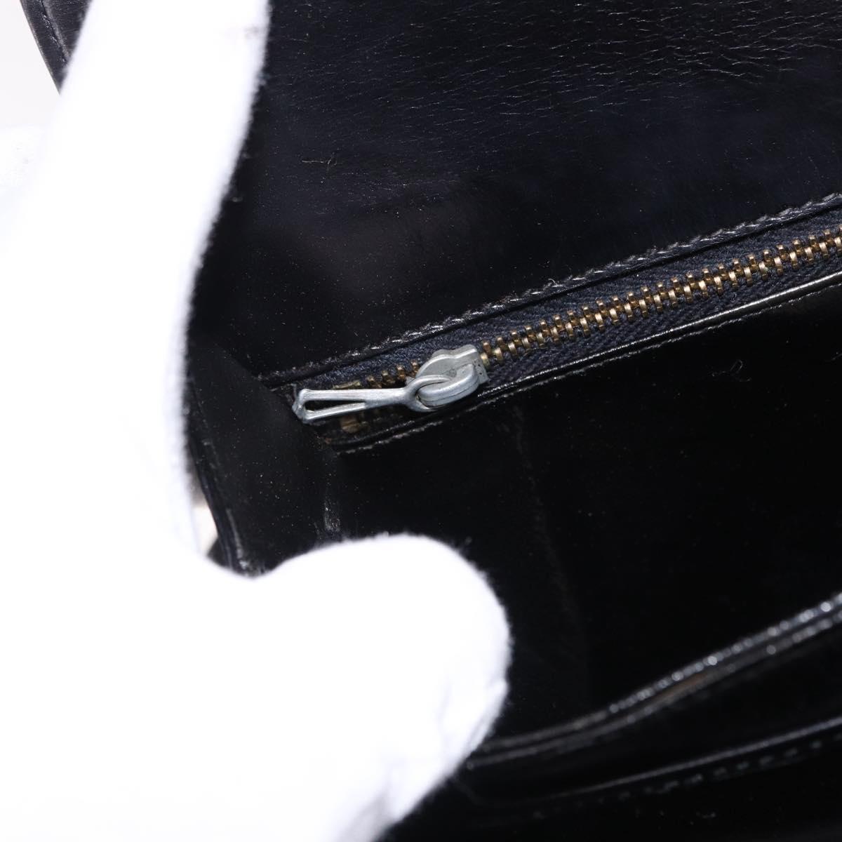 CELINE Shoulder Bag Leather Black Gold Auth bs36178A