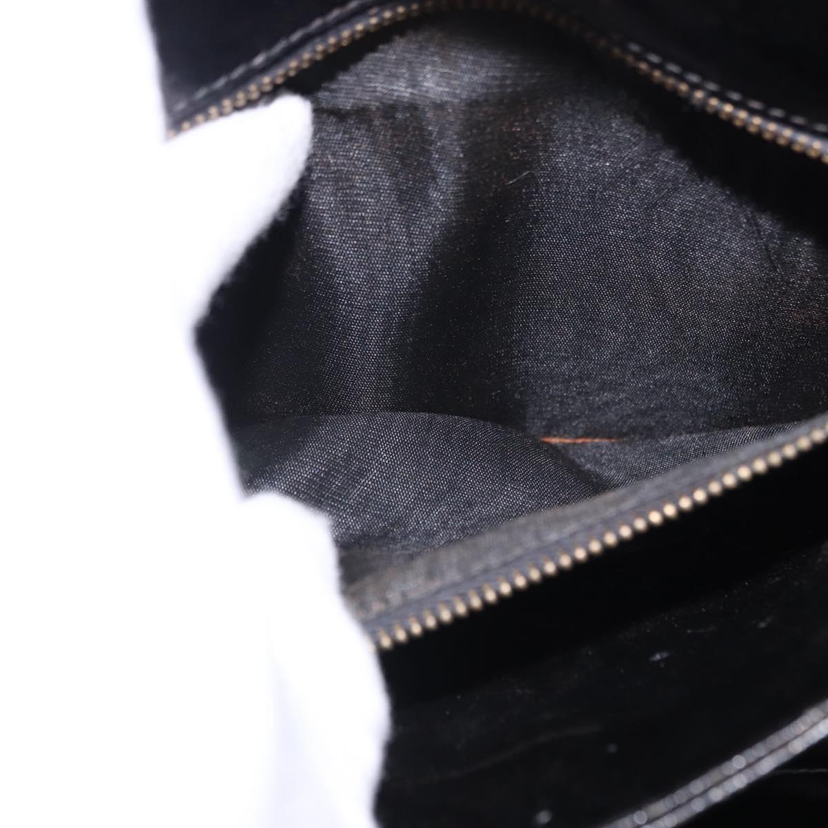 CELINE Shoulder Bag Leather Black Gold Auth bs36178A