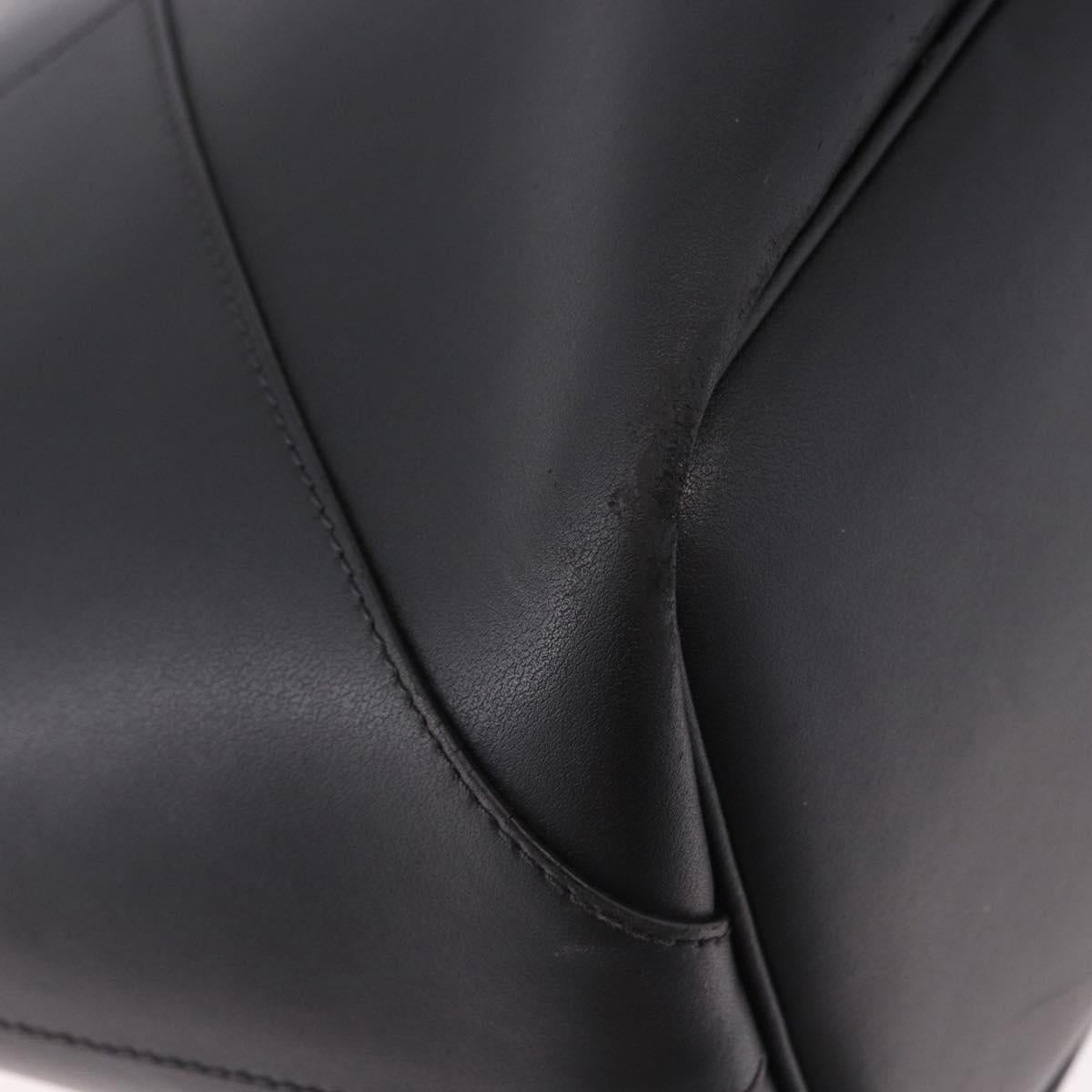 GIVENCHY Tote Bag Leather Black Gold Auth bs36179A