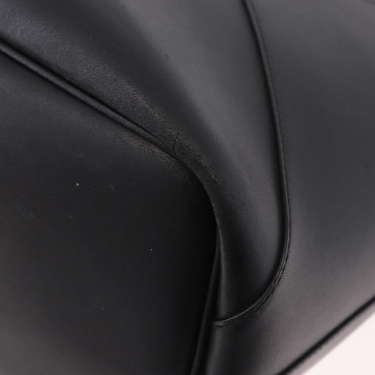 GIVENCHY Tote Bag Leather Black Gold Auth bs36179A