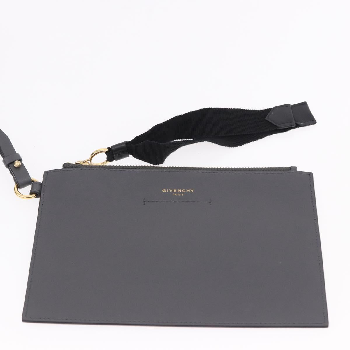 GIVENCHY Tote Bag Leather Black Gold Auth bs36179A