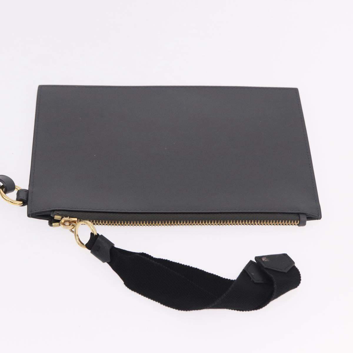 GIVENCHY Tote Bag Leather Black Gold Auth bs36179A