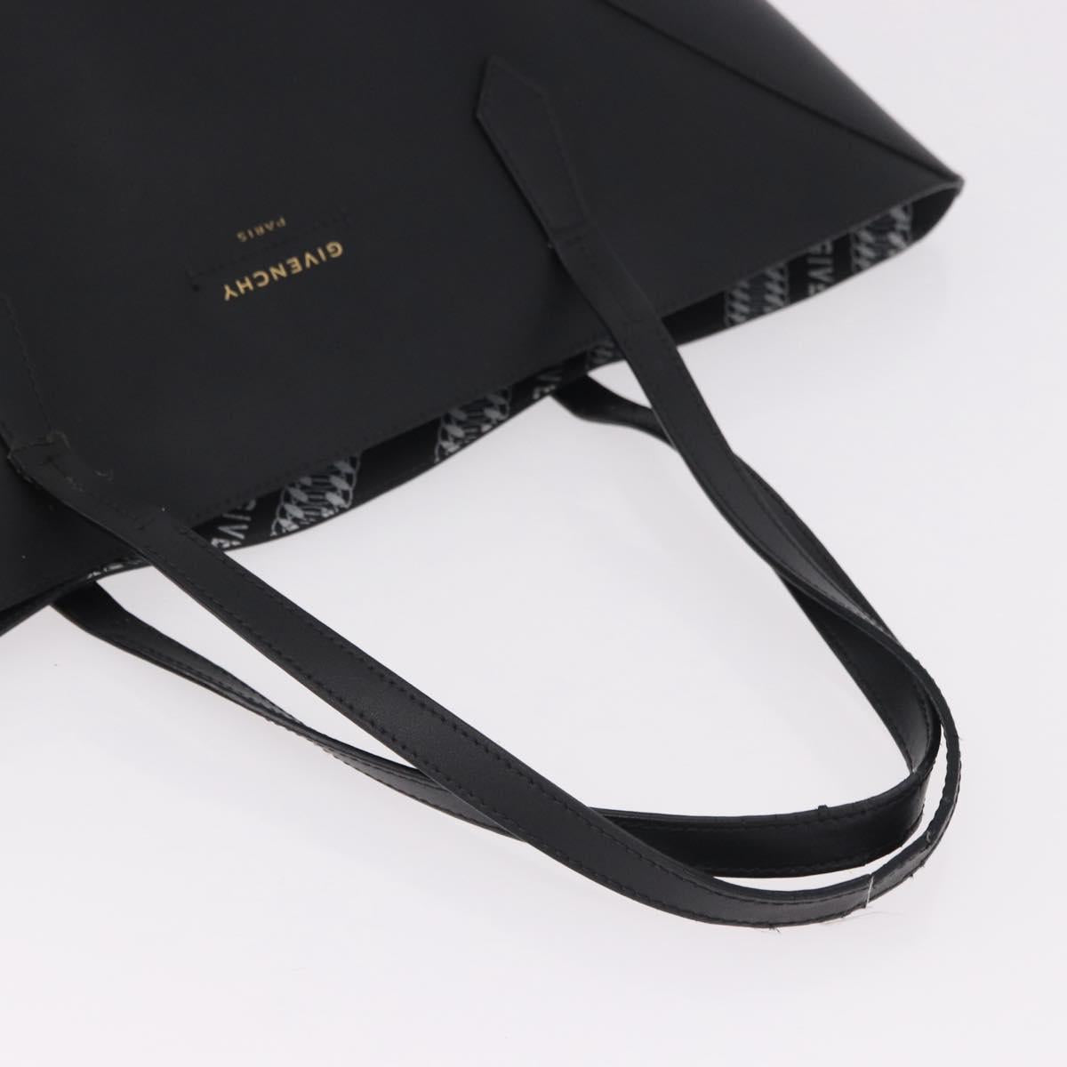 GIVENCHY Tote Bag Leather Black Gold Auth bs36179A