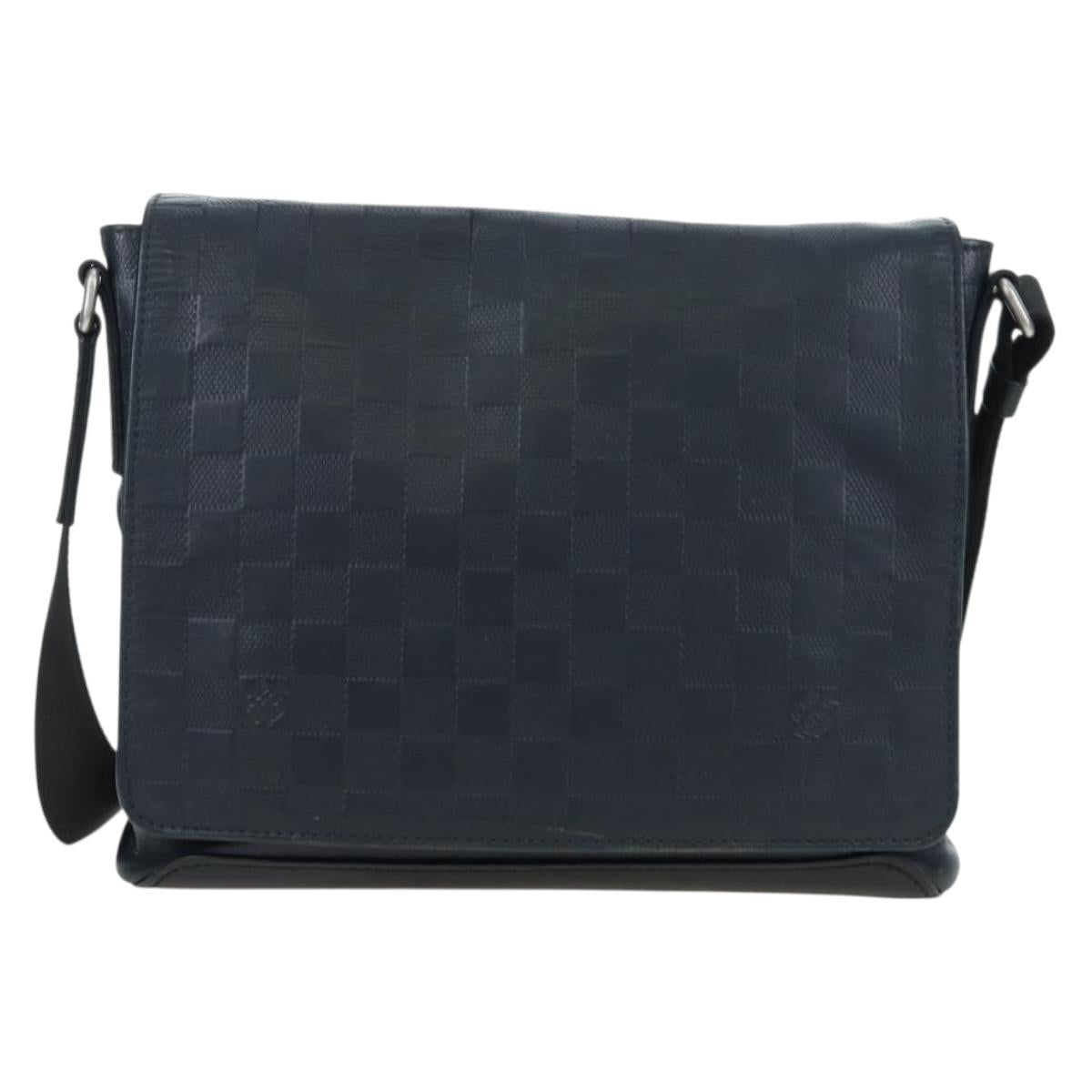 LOUIS VUITTON Damier Infini District PM Shoulder Bag Onyx N41033 Auth bs36184