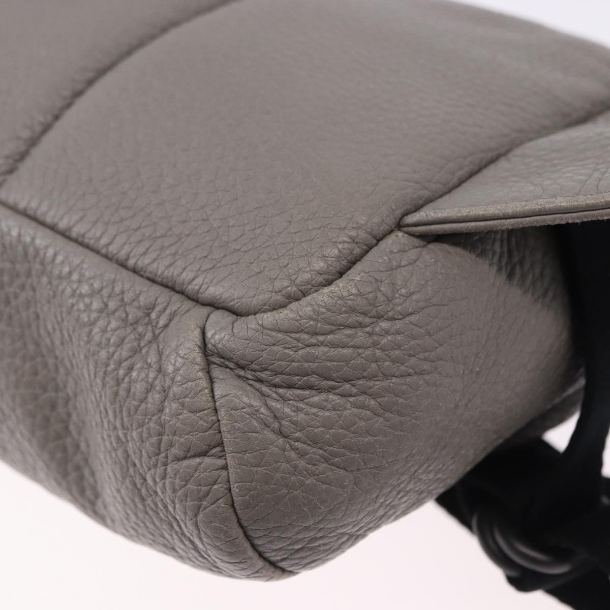 BOTTEGA VENETA INTRECCIATO Waist Bag Leather Gray Auth bs36187