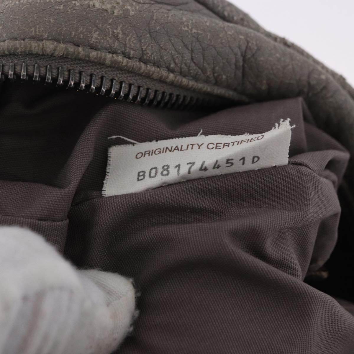 BOTTEGA VENETA INTRECCIATO Waist Bag Leather Gray Auth bs36187