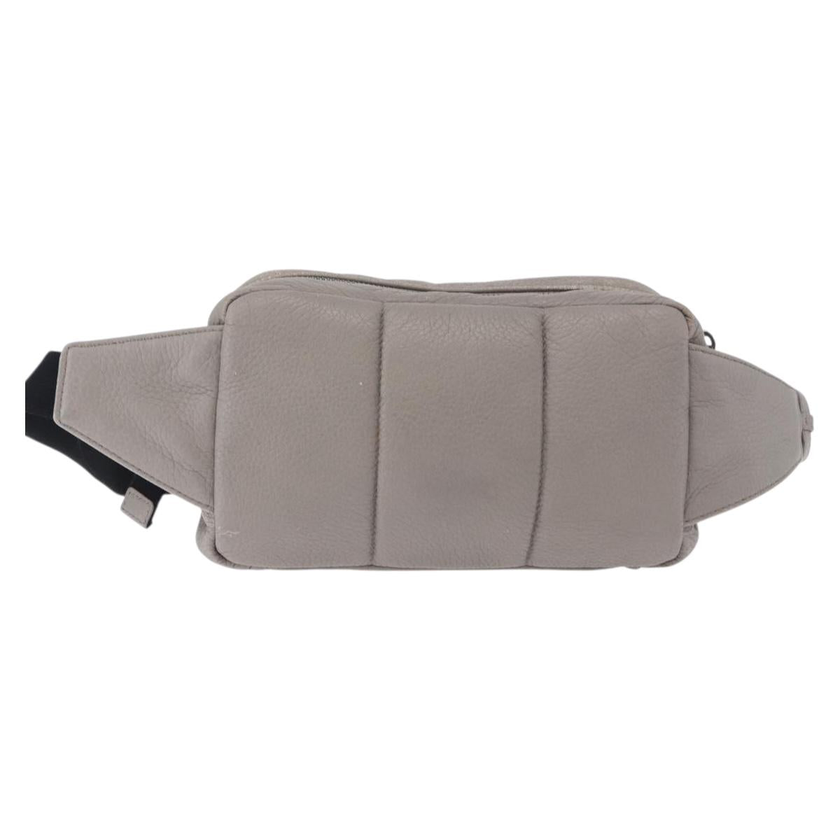 BOTTEGA VENETA INTRECCIATO Waist Bag Leather Gray Auth bs36187
