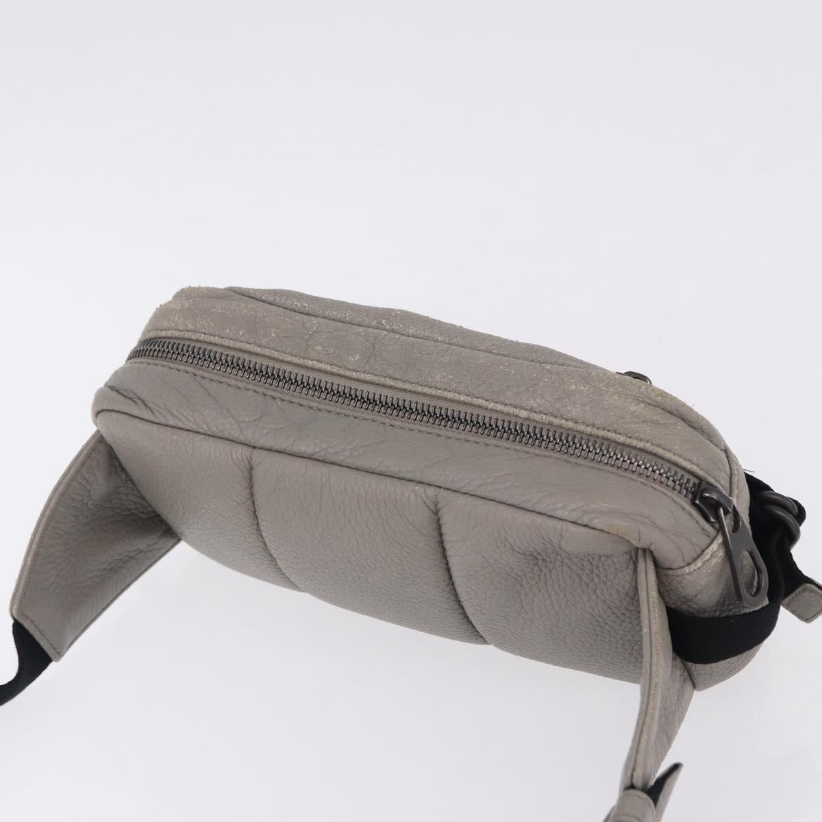 BOTTEGA VENETA INTRECCIATO Waist Bag Leather Gray Auth bs36187