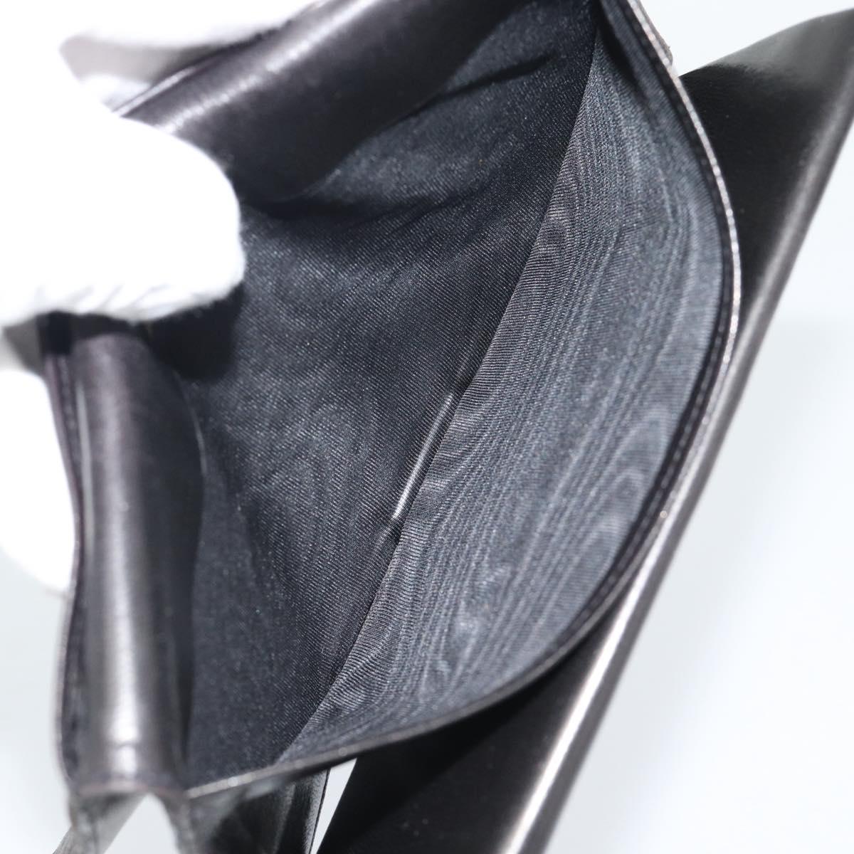 CHANEL COCO Mark Long Wallet Leather Black CC Auth bs36189