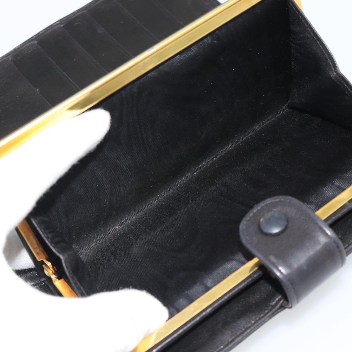 CHANEL COCO Mark Long Wallet Leather Black CC Auth bs36189