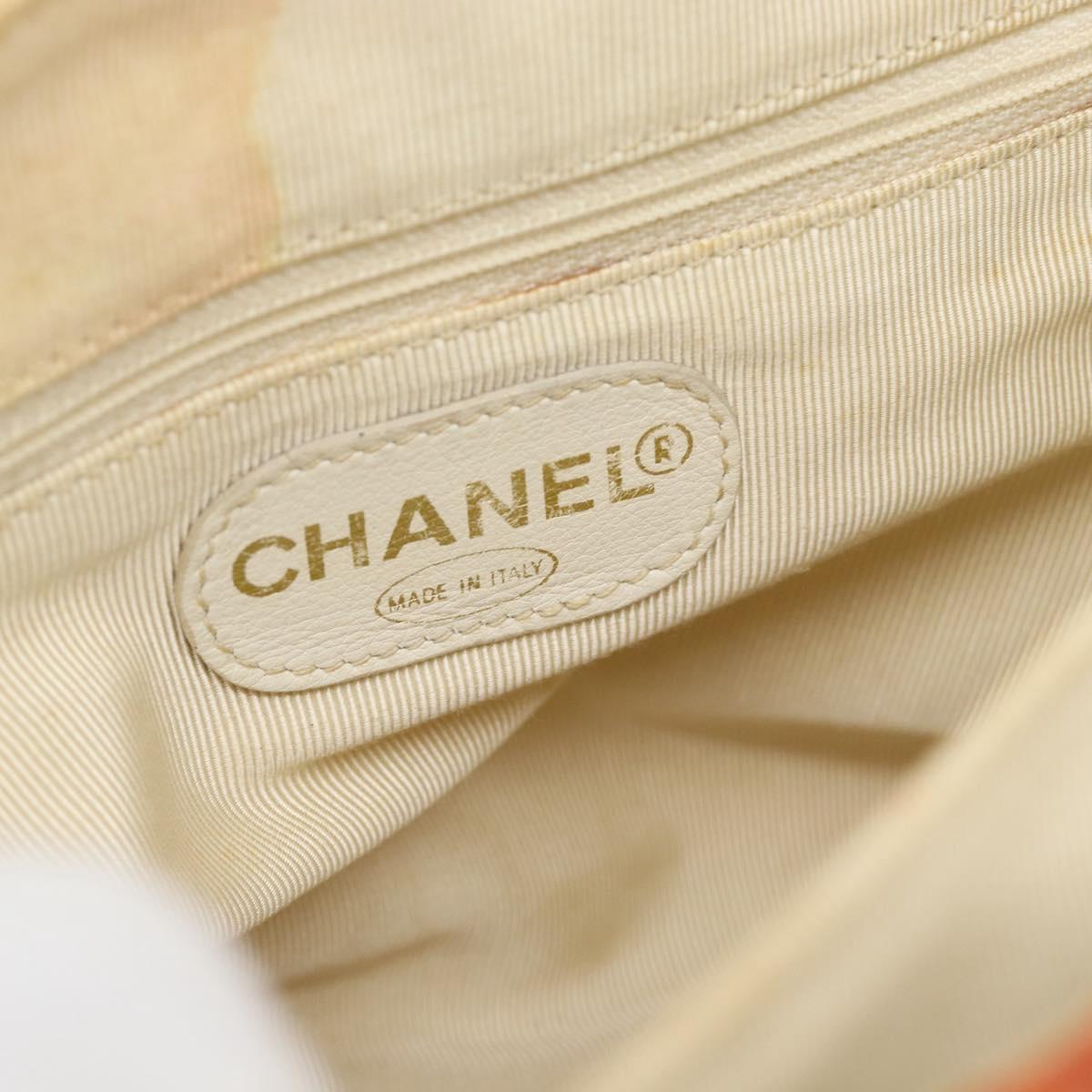 CHANEL Matelasse Backpack Caviar Skin Orange Gold CC Auth bs36193