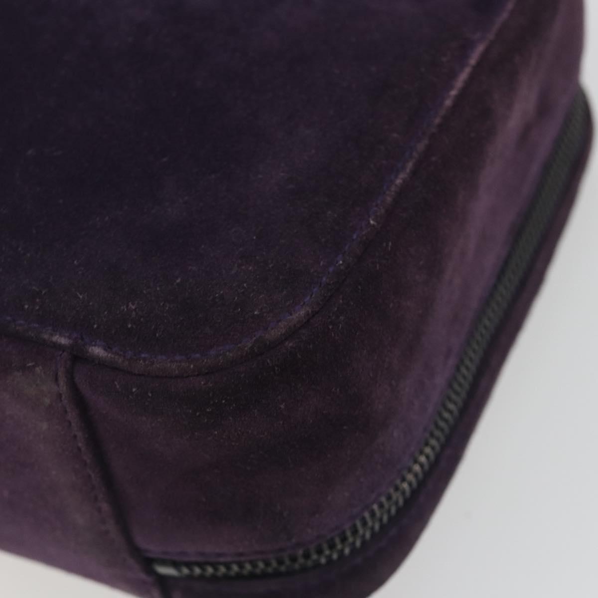 CHANEL COCO Mark Hand Bag Suede Purple CC Auth bs36194